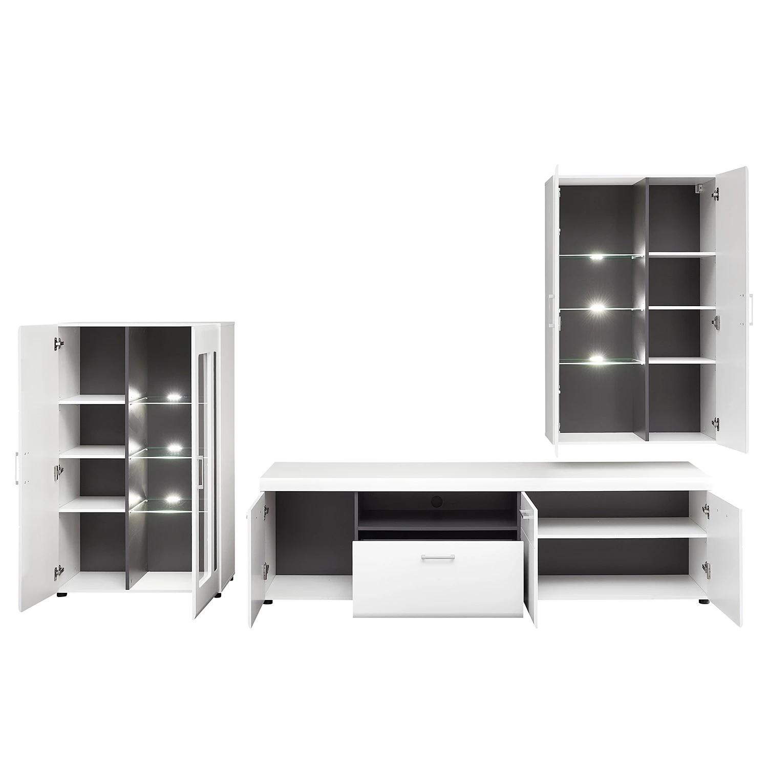 Loftscape Ensemble meubles TV Sirma (4 éléments) - Avec inclus - Blanc 8 Loftscape Ensemble meubles TV Sirma (4 éléments) - Avec inclus - Blanc – Image 6