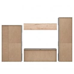 Loftscape Ensemble meubles TV Corey (4 éléments) - Avec éclairage - Imitation chêne / Gris -Meubles de salon Soldes 1000314793 211215 081141000055 DETAILS P000000001000314793