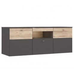 Loftscape Ensemble meubles TV Corey (4 éléments) - Avec éclairage - Imitation chêne / Gris -Meubles de salon Soldes 1000314793 211215 08114100069 DETAILS P000000001000314793
