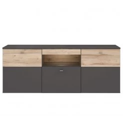 Loftscape Ensemble meubles TV Corey (4 éléments) - Avec éclairage - Imitation chêne / Gris -Meubles de salon Soldes 1000314793 211215 08114100072 DETAILS P000000001000314793