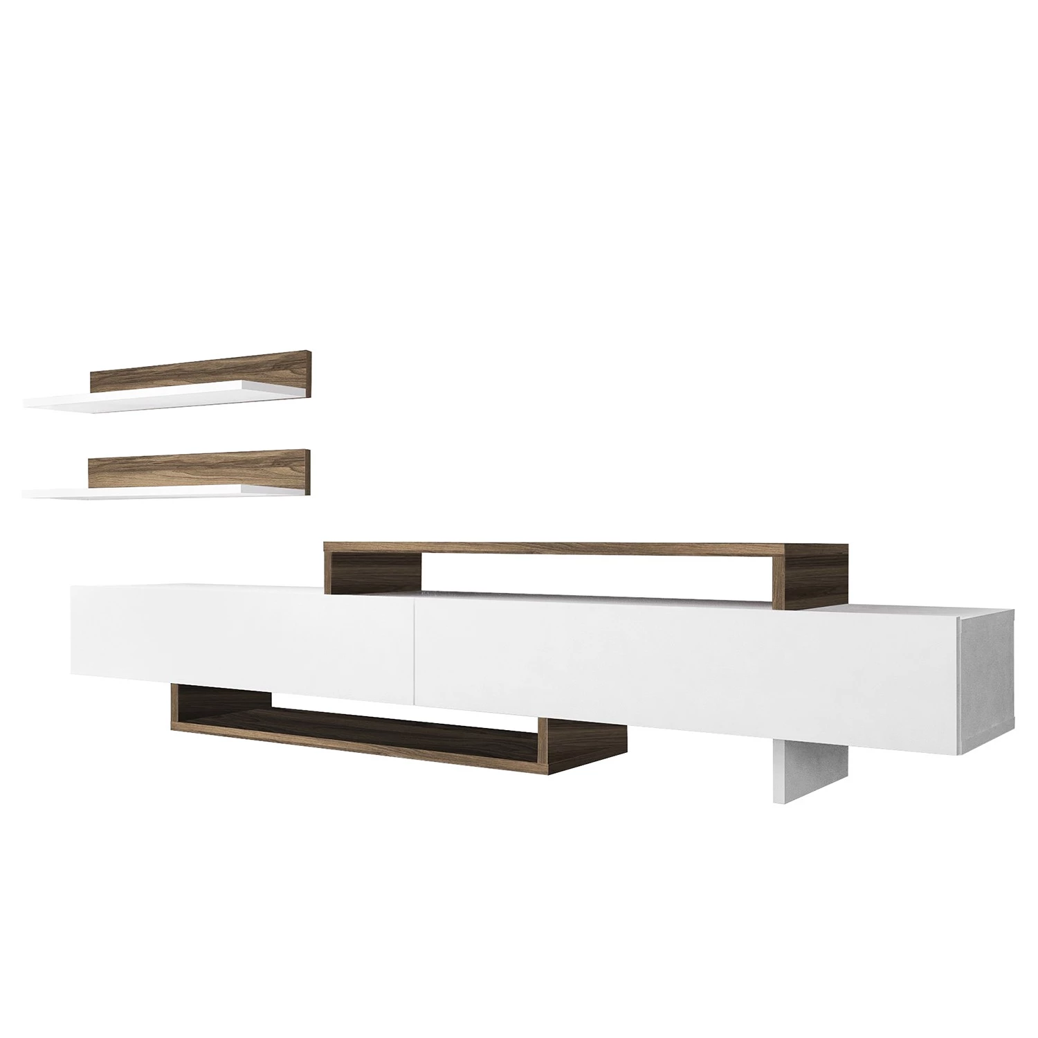 Loftscape Ensemble meubles TV Nils (2 éléments) - Blanc 4 Loftscape Ensemble meubles TV Nils (2 éléments) - Blanc – Image 2