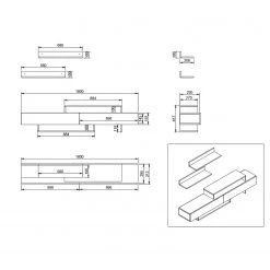 Loftscape Ensemble meubles TV Nils (2 éléments) - Blanc 7 Loftscape Ensemble meubles TV Nils (2 éléments) - Blanc -Meubles de salon Soldes 1000314846 211214 133830000515 SKETCH DETAILS P000000001000314846 sketch