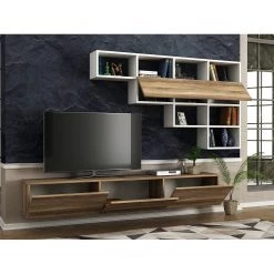 Loftscape Ensemble meubles TV Dovery (2 éléments) - Imitation noyer / Blanc 10 Loftscape Ensemble meubles TV Dovery (2 éléments) - Imitation noyer / Blanc -Meubles de salon Soldes 1000314886 211214 133832000103 MOOD DETAILS P000000001000314886 mood