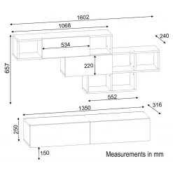 Loftscape Ensemble meubles TV Agency (2 éléments) - Blanc / Imitation noyer 11 Loftscape Ensemble meubles TV Agency (2 éléments) - Blanc / Imitation noyer -Meubles de salon Soldes 1000314892 211214 13383300610 SKETCH DETAILS P000000001000314892 sketch