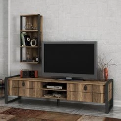 Red Living Ensemble meubles TV Lando (2 éléments) - Imitation noyer / Gris 11 Red Living Ensemble meubles TV Lando (2 éléments) - Imitation noyer / Gris -Meubles de salon Soldes 1000314893 211214 13383300134 MOOD DETAILS P000000001000314893 mood