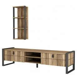 Red Living Ensemble meubles TV Lando (2 éléments) - Imitation noyer / Gris 13 Red Living Ensemble meubles TV Lando (2 éléments) - Imitation noyer / Gris -Meubles de salon Soldes 1000314893 211214 13383300145 DETAILS P000000001000314893