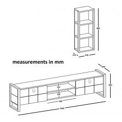Red Living Ensemble meubles TV Lando (2 éléments) - Imitation noyer / Gris 15 Red Living Ensemble meubles TV Lando (2 éléments) - Imitation noyer / Gris -Meubles de salon Soldes 1000314893 211214 13383300617 SKETCH DETAILS P000000001000314893 sketch