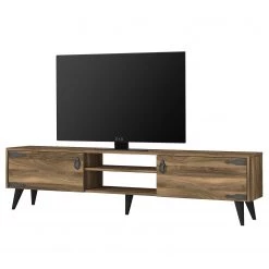 Red Living Meuble TV Arbonne - Imitation noyer / Noir