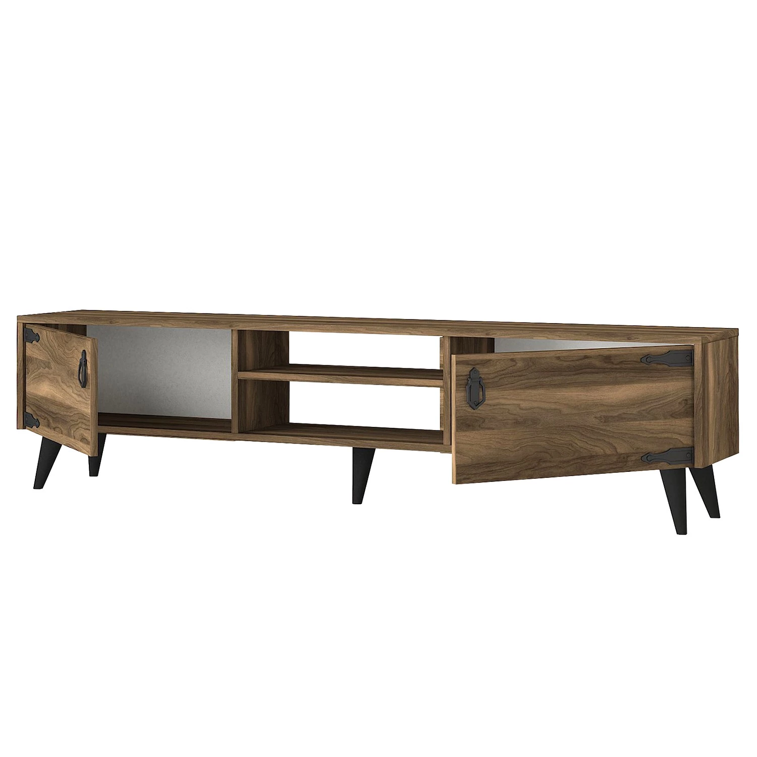 Red Living Meuble TV Arbonne - Imitation noyer / Noir 7 Red Living Meuble TV Arbonne - Imitation noyer / Noir – Image 5