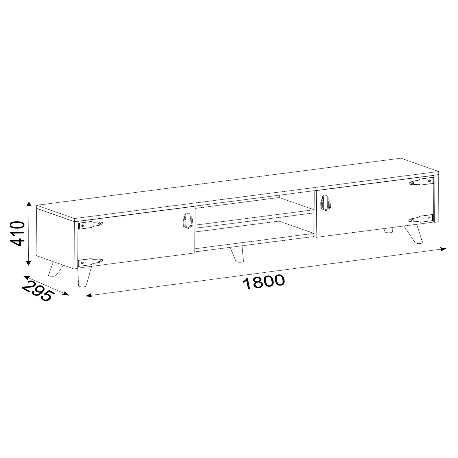 Red Living Meuble TV Arbonne - Imitation noyer / Noir 8 Red Living Meuble TV Arbonne - Imitation noyer / Noir – Image 6