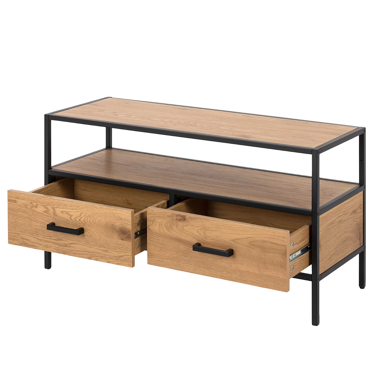 Red Living Meuble TV Coogee II - Imitation chêne sauvage / Noir 6 Red Living Meuble TV Coogee II - Imitation chêne sauvage / Noir – Image 4