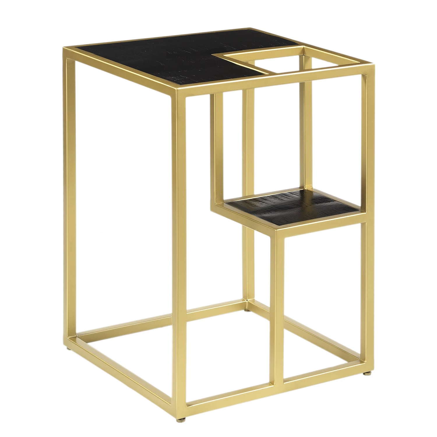 Jack & Alice Bout de canapé Nooble - Manguier massif / Métal - Manguier noir / Doré 4 Jack & Alice Bout de canapé Nooble - Manguier massif / Métal - Manguier noir / Doré – Image 2