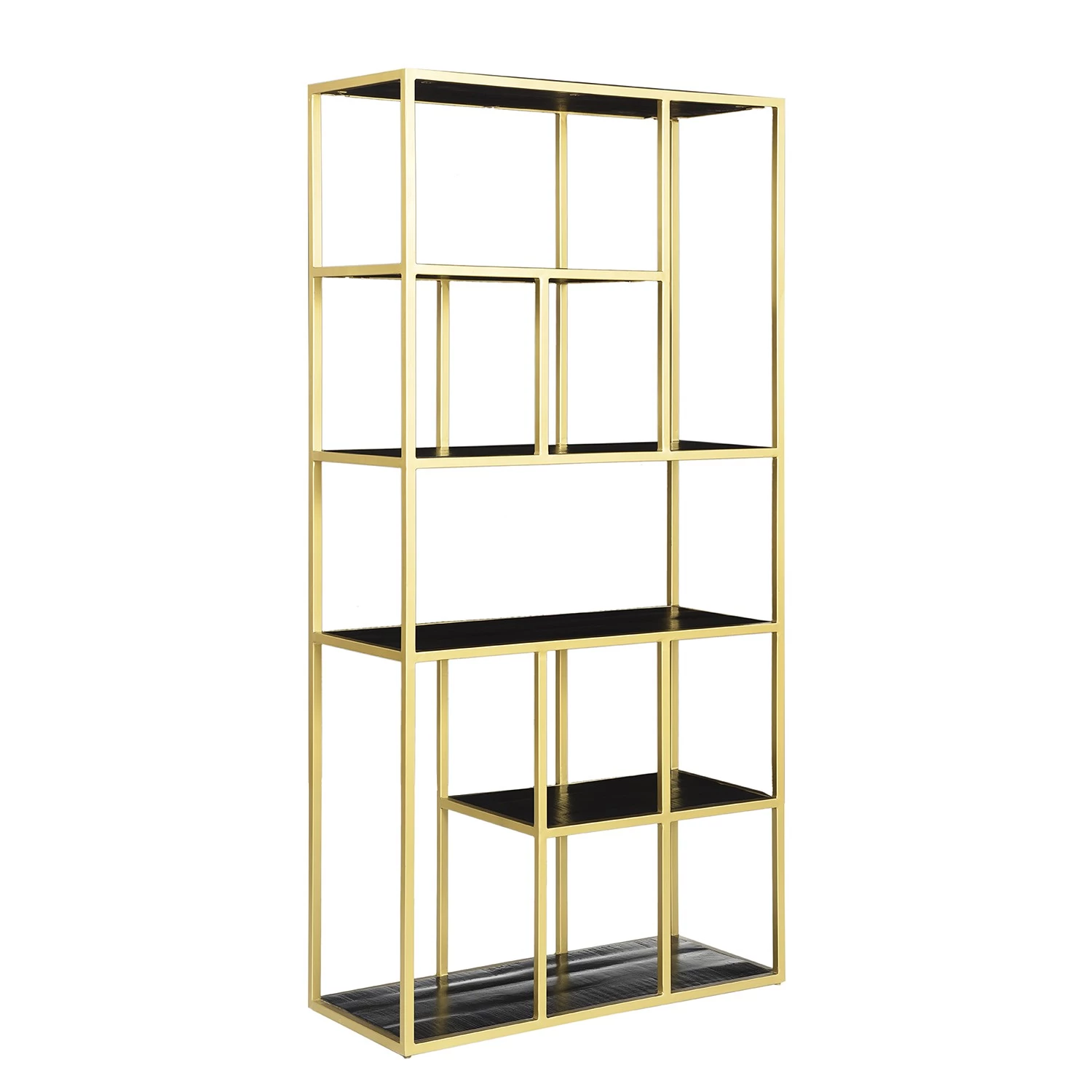 Jack & Alice Étagère Nooble I - Manguier massif / Métal - Manguier noir / Doré 3 Jack & Alice Étagère Nooble I - Manguier massif / Métal - Manguier noir / Doré