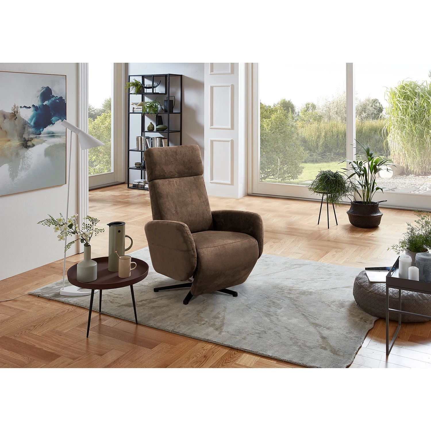 Loftscape Fauteuil relax Gosport - Microfibre Flavie: Nougat - Fonction relaxation - Avec aide au redressement - Réglage électrique : 2 moteurs avec batterie 4 Loftscape Fauteuil relax Gosport - Microfibre Flavie: Nougat - Fonction relaxation - Avec aide au redressement - Réglage électrique : 2 moteurs avec batterie – Image 2