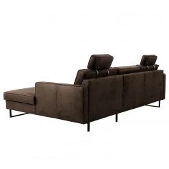 Loftscape Canapé d’angle Godow II - Microfibre Flavie: Marron foncé - Méridienne courte à droite (vue de face) -Meubles de salon Soldes 1000317135 220120 11555901200 DETAILS P000000001000317135