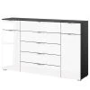 Commode SKØP x7+2 - Blanc brillant / Graphite - Chrome -Meubles de salon Soldes 1000317237 220119 14162200230 IMAGE P000000001000317237