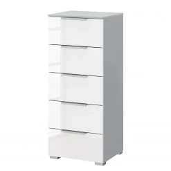 Buffet SKØP x5 - Blanc brillant / Gris soie - Largeur : 40 cm - Aluminium