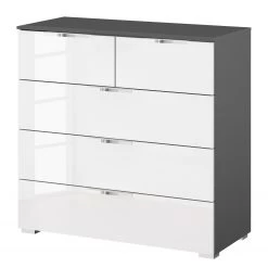Buffet SKØP x3+2 - Blanc brillant / Graphite - Chrome