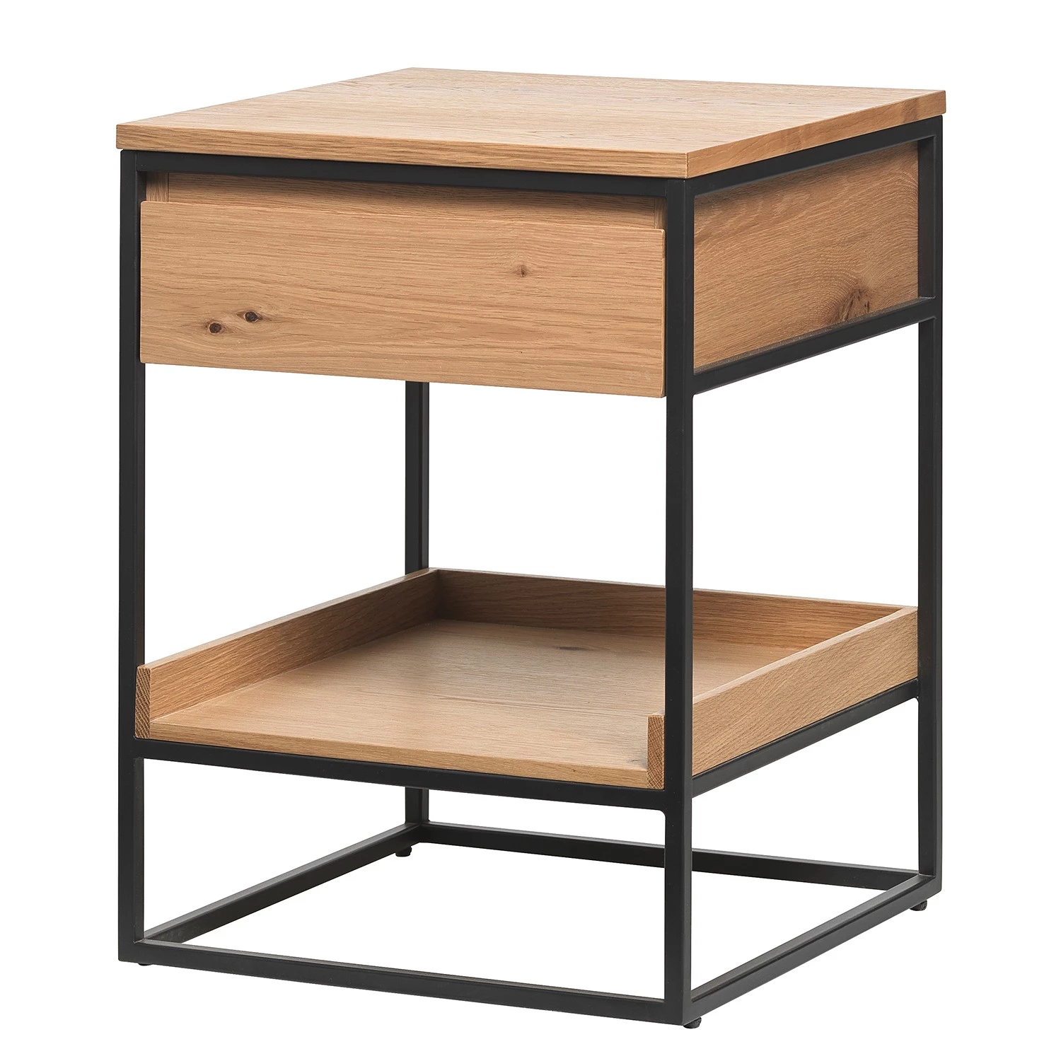 Red Living Bout de canapé Ratho - Placage en bois véritable / Métal -Chêne / Noir 3 Red Living Bout de canapé Ratho - Placage en bois véritable / Métal -Chêne / Noir