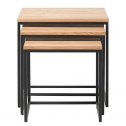 Red Living Tables gigognes Ratho (3 éléments) - Placage en bois véritable / Métal -Chêne / Noir 7 Red Living Tables gigognes Ratho (3 éléments) - Placage en bois véritable / Métal -Chêne / Noir -Meubles de salon Soldes 1000319431 220107 10192900094 DETAILS P000000001000319431