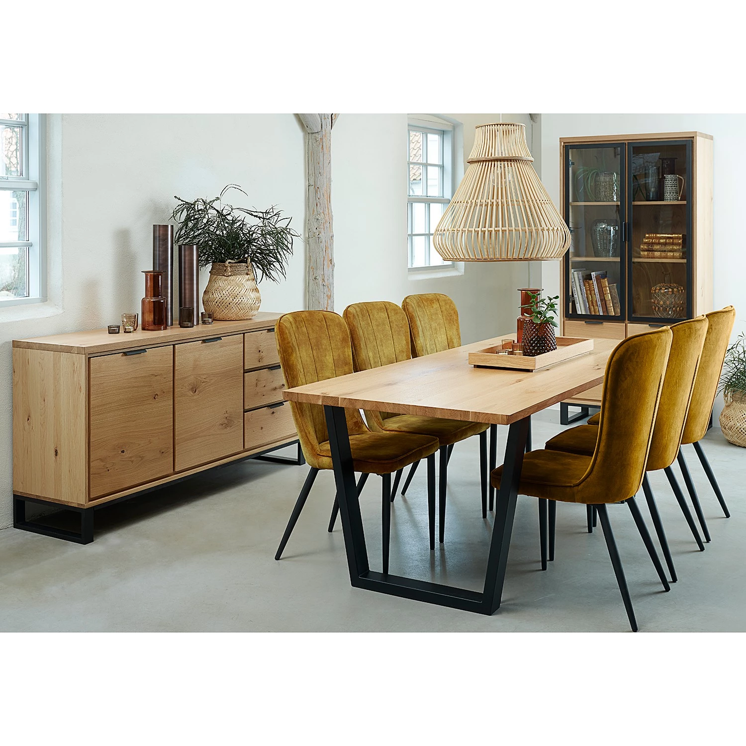 Loftscape Enfilade Limoges - Placage en bois véritable / Métal -Chêne / Noir 5 Loftscape Enfilade Limoges - Placage en bois véritable / Métal -Chêne / Noir – Image 3