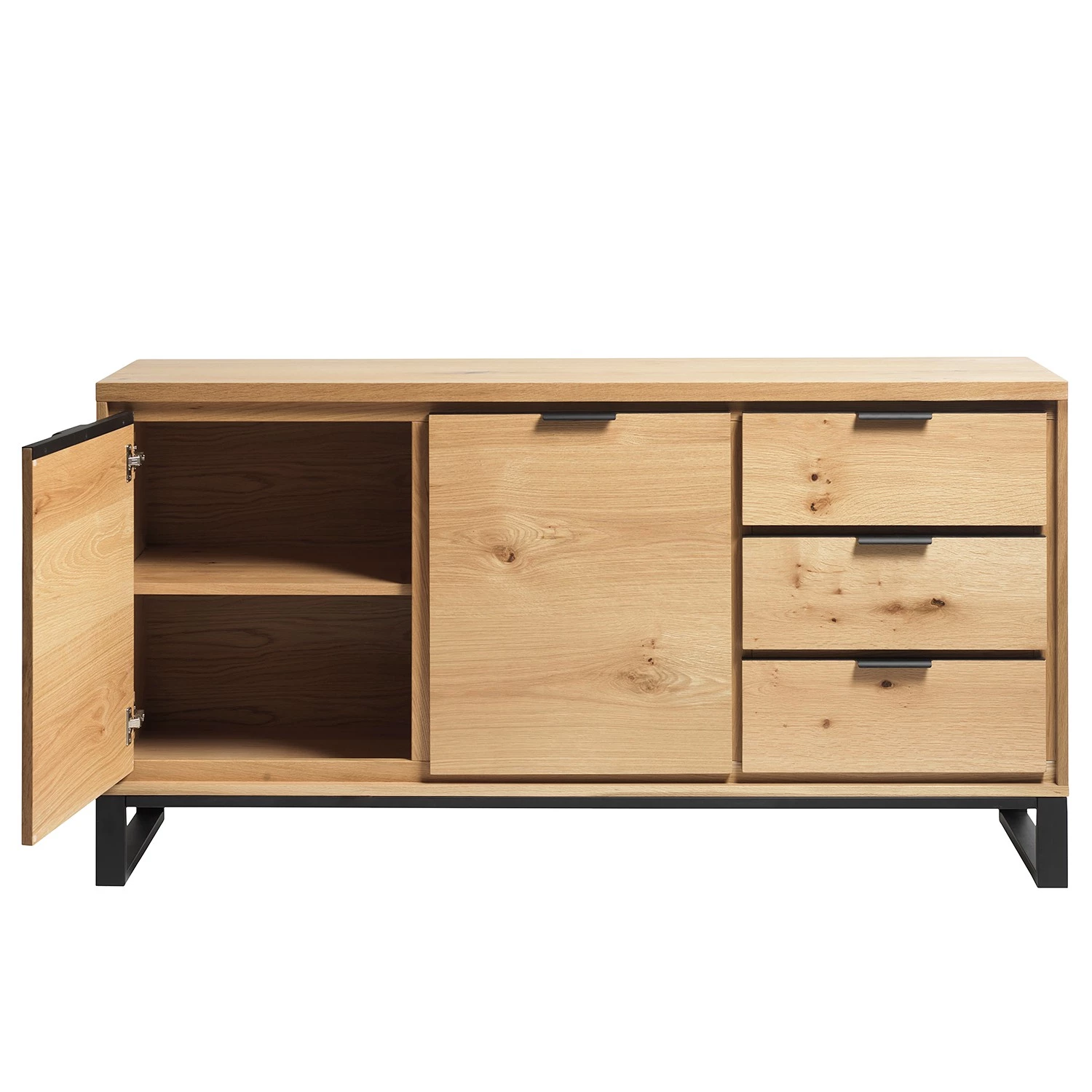 Loftscape Enfilade Limoges - Placage en bois véritable / Métal -Chêne / Noir 8 Loftscape Enfilade Limoges - Placage en bois véritable / Métal -Chêne / Noir – Image 6