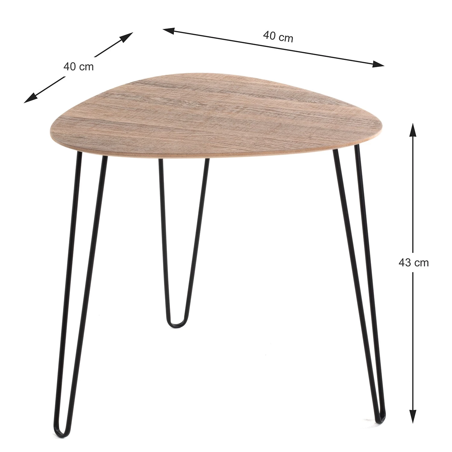 Red Living Bout de canapé Booragoon II - Métal - Imitation chêne / Noir 6 Red Living Bout de canapé Booragoon II - Métal - Imitation chêne / Noir – Image 4