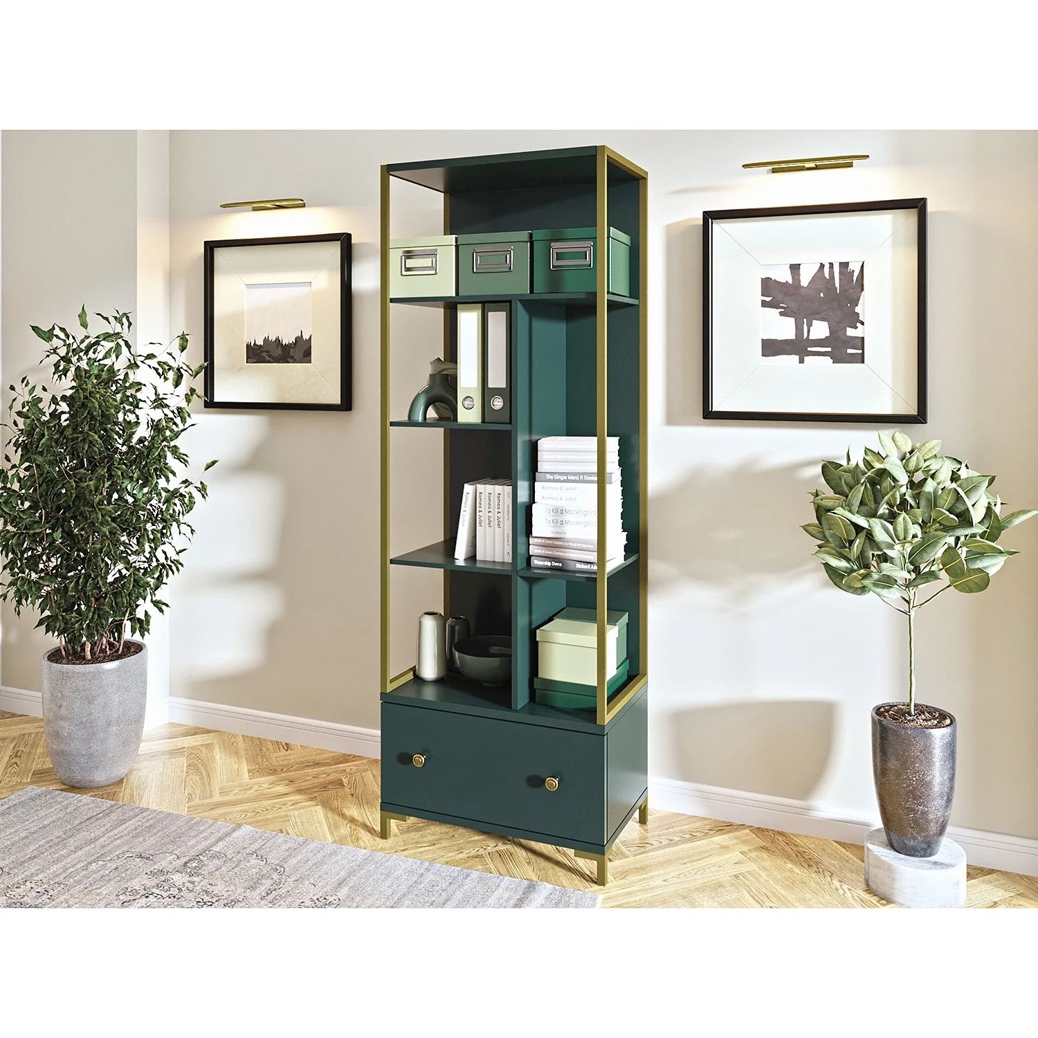 Loftscape Étagères de bureau Shiny - Vert foncé 4 Loftscape Étagères de bureau Shiny - Vert foncé – Image 2