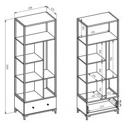 Loftscape Étagères de bureau Shiny - Vert foncé 11 Loftscape Étagères de bureau Shiny - Vert foncé -Meubles de salon Soldes 1000325216 220113 153107000527 SKETCH DETAILS P000000001000325216 sketch