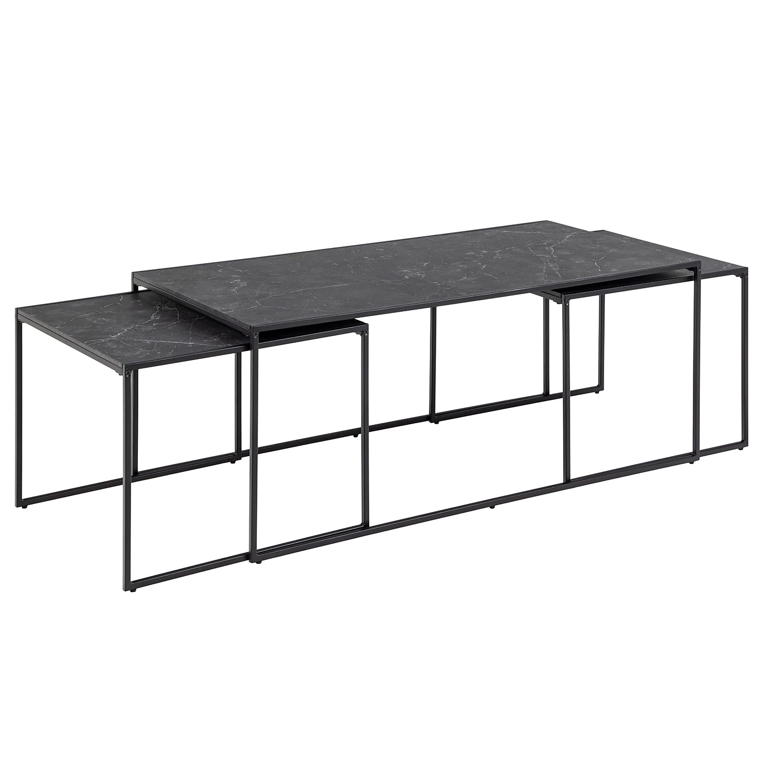 Red Living Tables gigognes Zap I (lot de 3) - Imitation marbre noir / Noir 3 Red Living Tables gigognes Zap I (lot de 3) - Imitation marbre noir / Noir