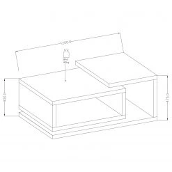 Loftscape Table basse Littor - Blanc / Imitation chêne Grandson -Meubles de salon Soldes 1000327448 220125 1341300000500 SKETCH DETAILS P000000001000327448 sketch