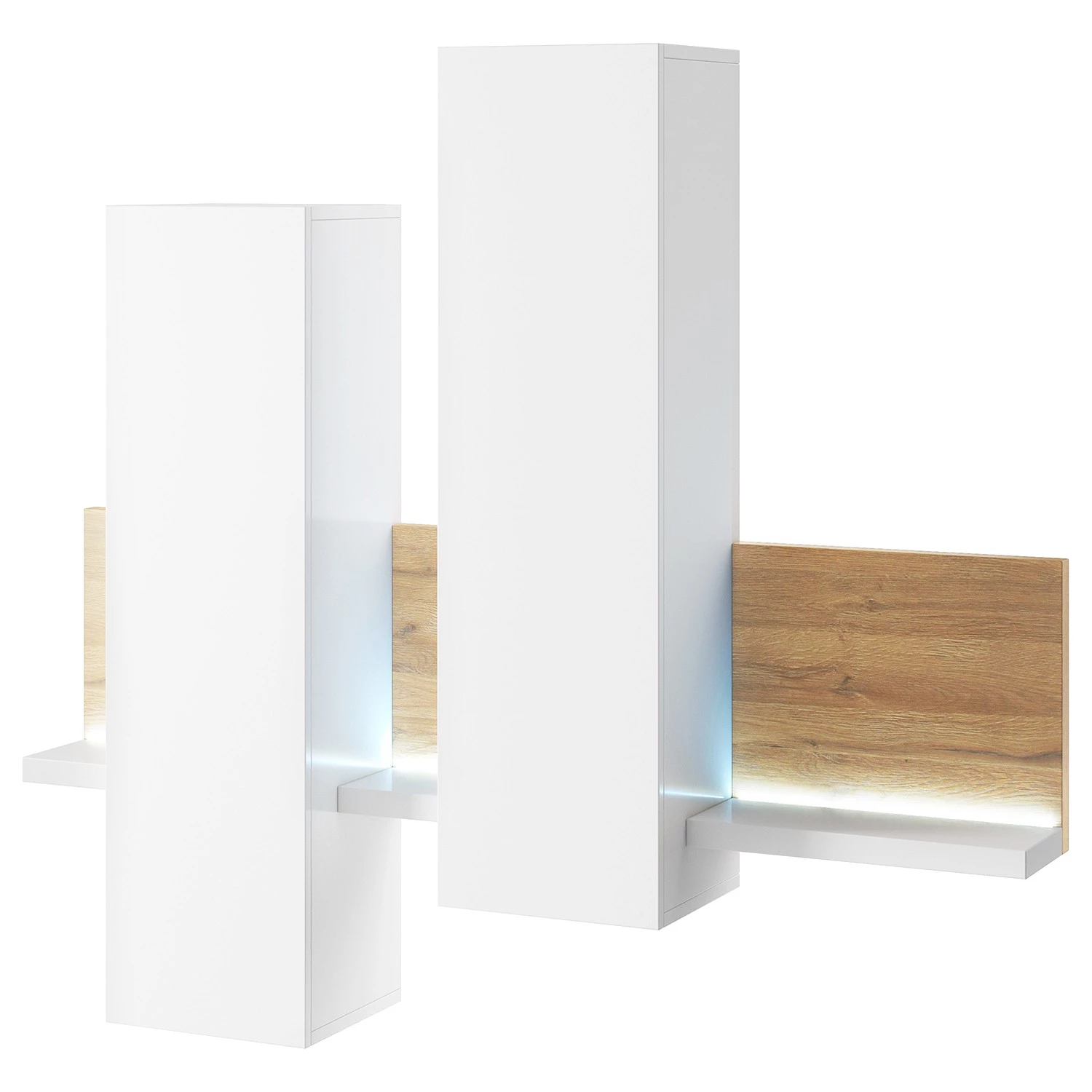 Loftscape Ensemble meubles TV Littor (3 éléments) - Blanc / Imitation chêne Grandson 8 Loftscape Ensemble meubles TV Littor (3 éléments) - Blanc / Imitation chêne Grandson – Image 6