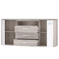 Loftscape Buffet Rubik - Imitation chêne de sable / Blanc brillant -Meubles de salon Soldes 1000328747 220204 15304200030 DETAILS P000000001000328747