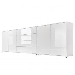 Loftscape Meuble à chaussures Miltach V - Blanc brillant / Blanc mat