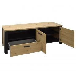 Red Living Meuble TV Zagora - Imitation chêne à nœuds / Noir -Meubles de salon Soldes 1000329412 220203 15484300040 DETAILS P000000001000329412