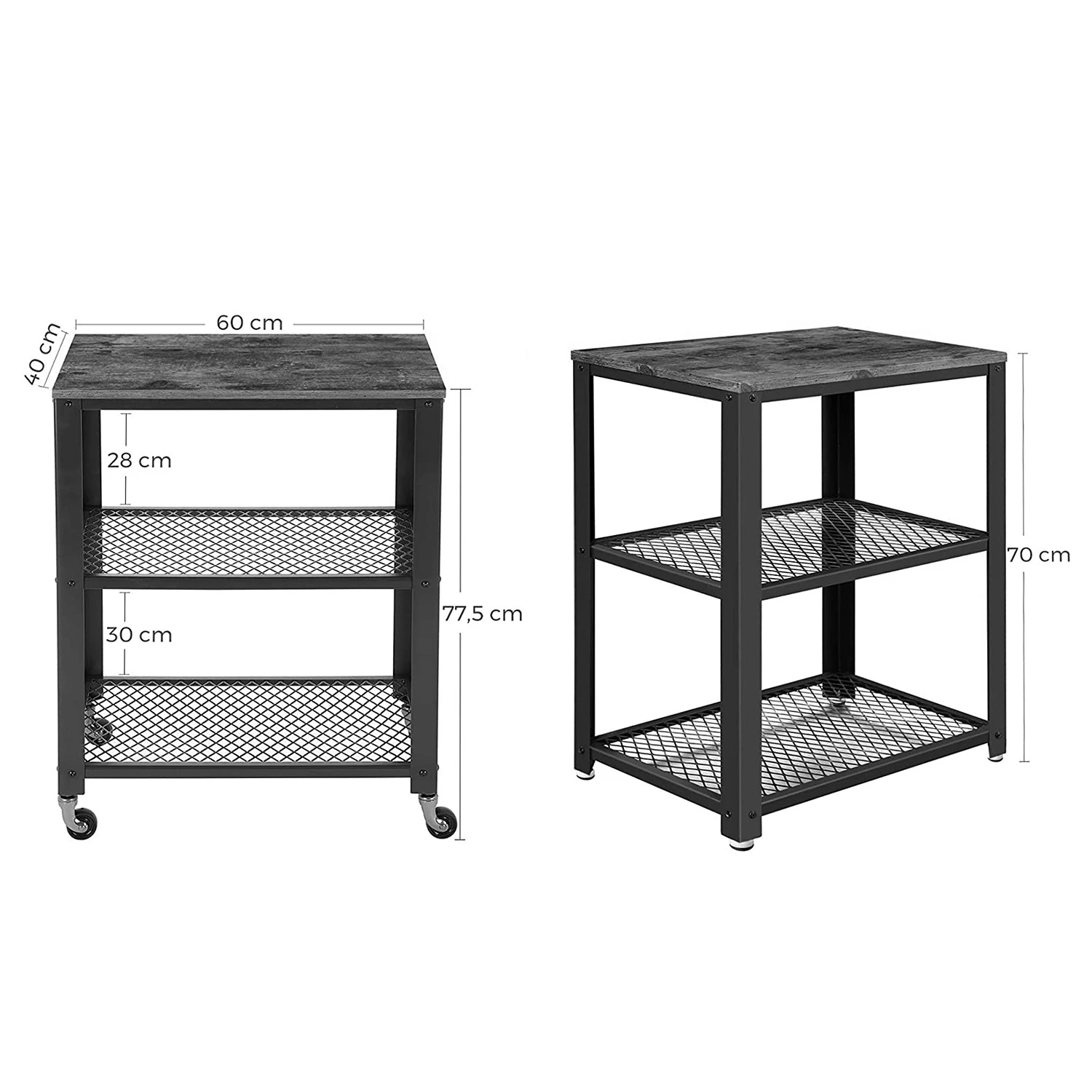 Red Living Desserte Morristown - Métal - Marron / Noir 8 Red Living Desserte Morristown - Métal - Marron / Noir – Image 6