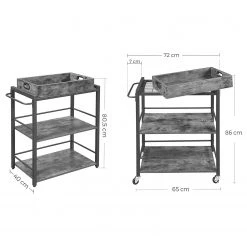 Red Living Desserte Leesville - Marron / Noir -Meubles de salon Soldes 1000329438 220203 16160200500 SKETCH DETAILS P000000001000329438 sketch