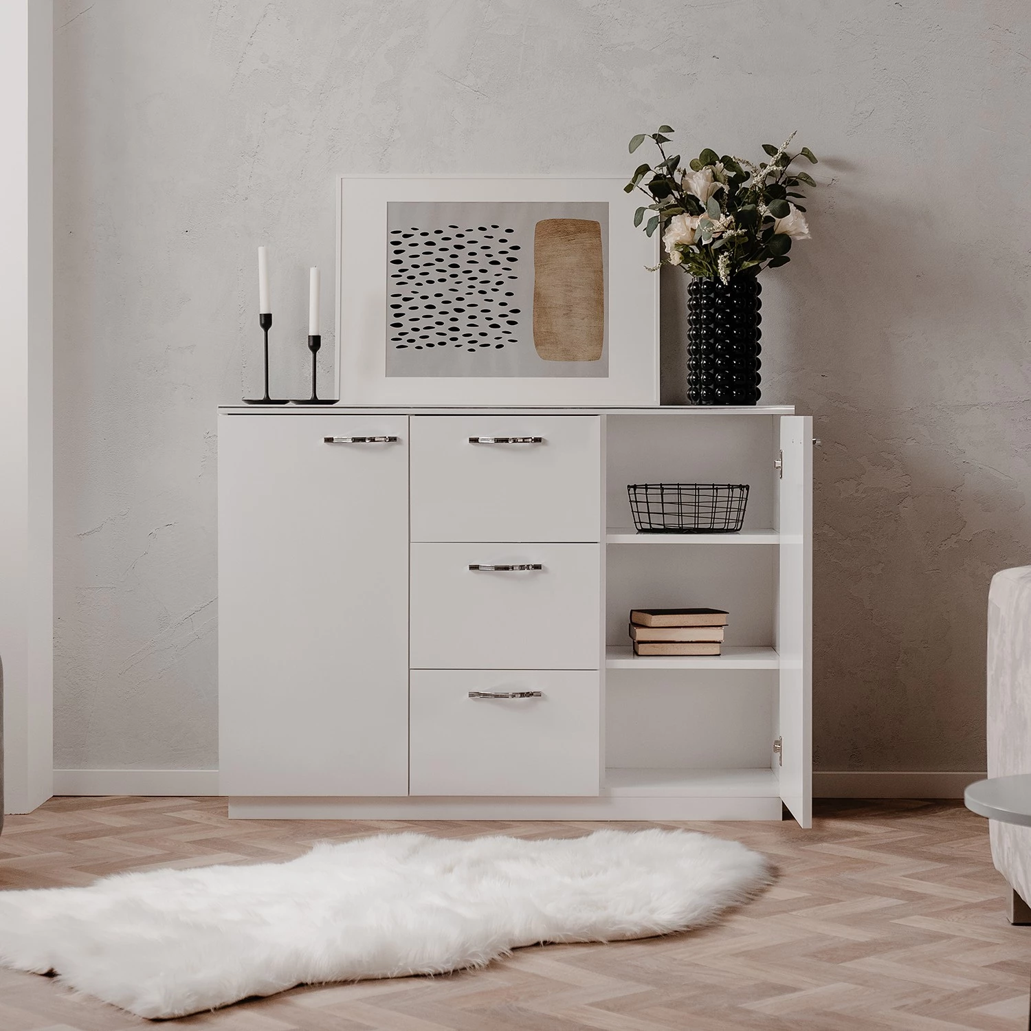 Loftscape Buffet Modica II - Blanc brillant 5 Loftscape Buffet Modica II - Blanc brillant – Image 3