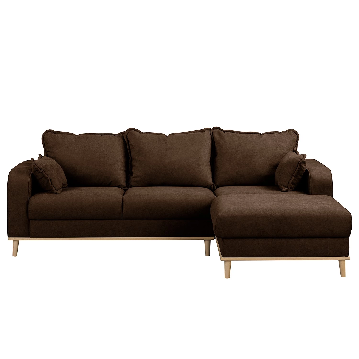 Norrwood Canapé d’angle Nante - Microfibre Enza: Chocolat - Méridienne longue à droite (vue de face) 4 Norrwood Canapé d’angle Nante - Microfibre Enza: Chocolat - Méridienne longue à droite (vue de face) – Image 2