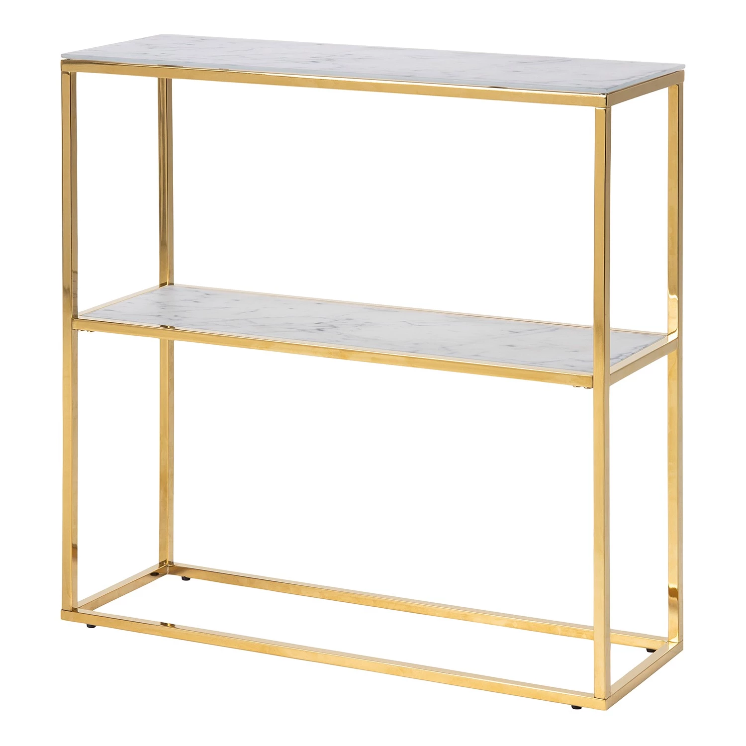 Fredriks Console Katori I - Verre / Métal - Imitation marbre blanc / Doré 3 Fredriks Console Katori I - Verre / Métal - Imitation marbre blanc / Doré