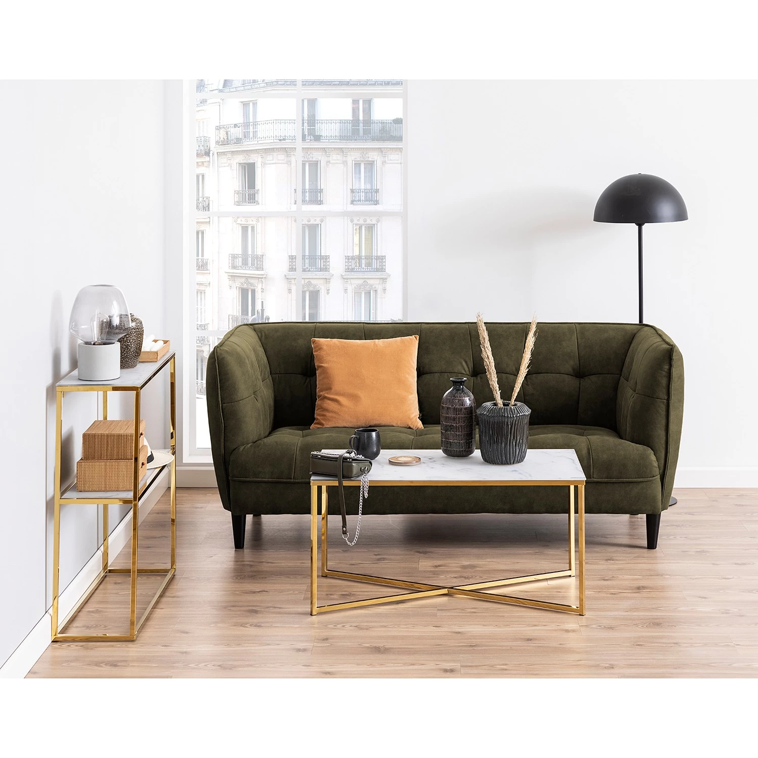 Fredriks Console Katori I - Verre / Métal - Imitation marbre blanc / Doré 10 Fredriks Console Katori I - Verre / Métal - Imitation marbre blanc / Doré – Image 8