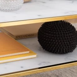 Fredriks Table basse Katori VII - Verre / Métal - Imitation marbre blanc / Doré -Meubles de salon Soldes 1000330561 220208 14502200048 DETAILS P000000001000330561