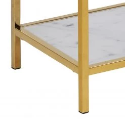 Fredriks Étagère Katori II - Verre / Métal - Imitation marbre blanc / Doré -Meubles de salon Soldes 1000330565 220208 14503100070 DETAILS P000000001000330565