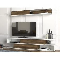 Loftscape Ensemble meubles TV Morioka - Blanc / Imitation noyer 12 Loftscape Ensemble meubles TV Morioka - Blanc / Imitation noyer -Meubles de salon Soldes 1000333622 220302 020 MOOD DETAILS P000000001000333622 mood
