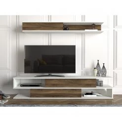 Loftscape Ensemble meubles TV Morioka - Blanc / Imitation noyer 14 Loftscape Ensemble meubles TV Morioka - Blanc / Imitation noyer -Meubles de salon Soldes 1000333622 220302 021 MOOD DETAILS P000000001000333622 mood
