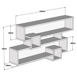 Loftscape Étagère murale Kobra - Blanc -Meubles de salon Soldes 1000333624 220302 500 SKETCH DETAILS P000000001000333624 sketch