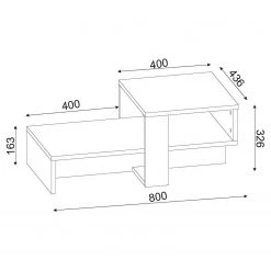 Loftscape Table basse Cloud Seven - Imitation noyer / Blanc 7 Loftscape Table basse Cloud Seven - Imitation noyer / Blanc -Meubles de salon Soldes 1000333625 220302 500 SKETCH DETAILS P000000001000333625 sketch