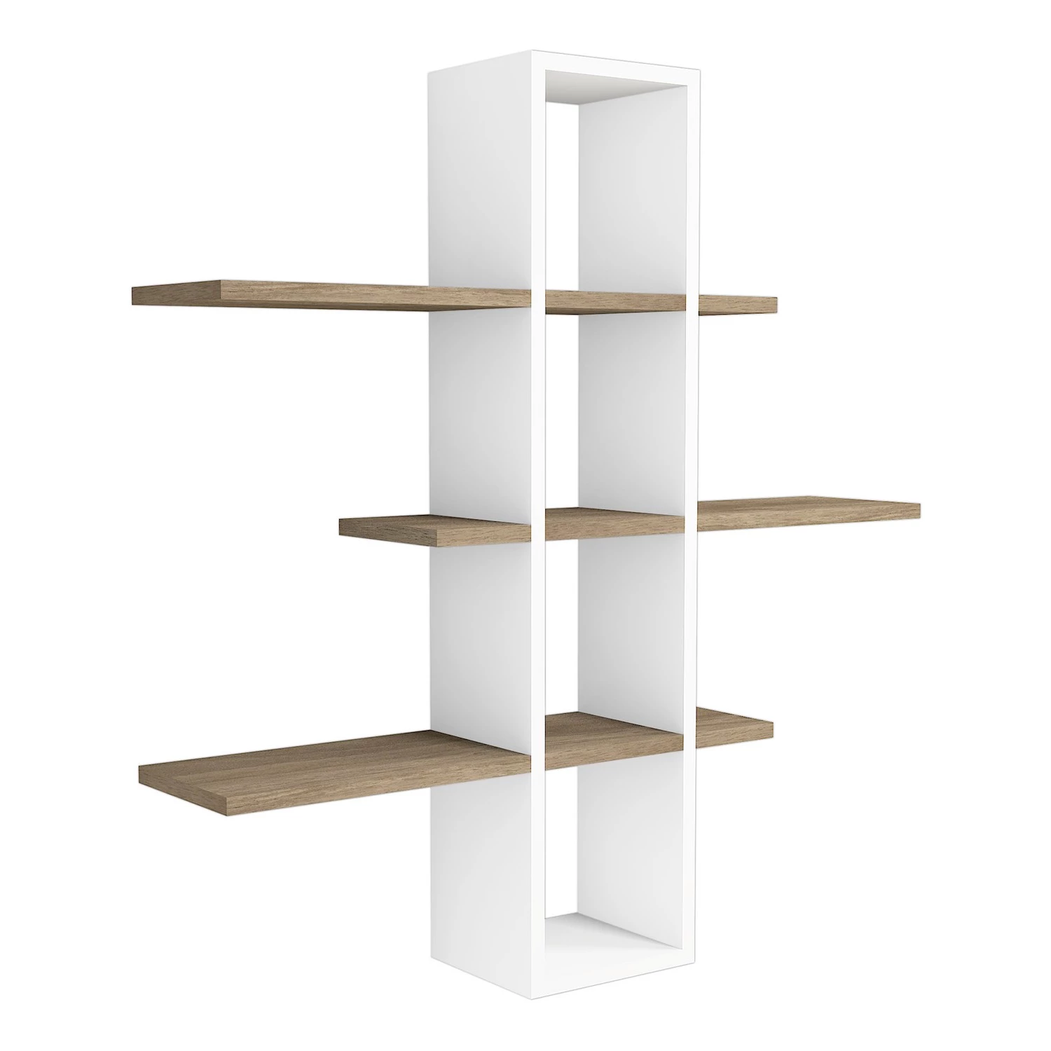 Loftscape Étagère murale Valetta - Blanc / Imitation noyer 3 Loftscape Étagère murale Valetta - Blanc / Imitation noyer