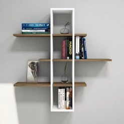 Loftscape Étagère murale Valetta - Blanc / Imitation noyer 8 Loftscape Étagère murale Valetta - Blanc / Imitation noyer -Meubles de salon Soldes 1000333631 220302 021 MOOD DETAILS P000000001000333631 mood