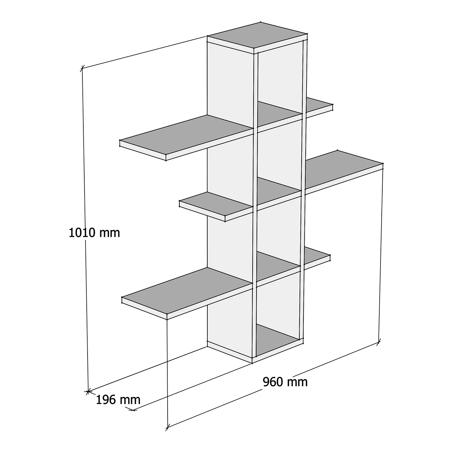 Loftscape Étagère murale Valetta - Blanc / Imitation noyer 6 Loftscape Étagère murale Valetta - Blanc / Imitation noyer – Image 4